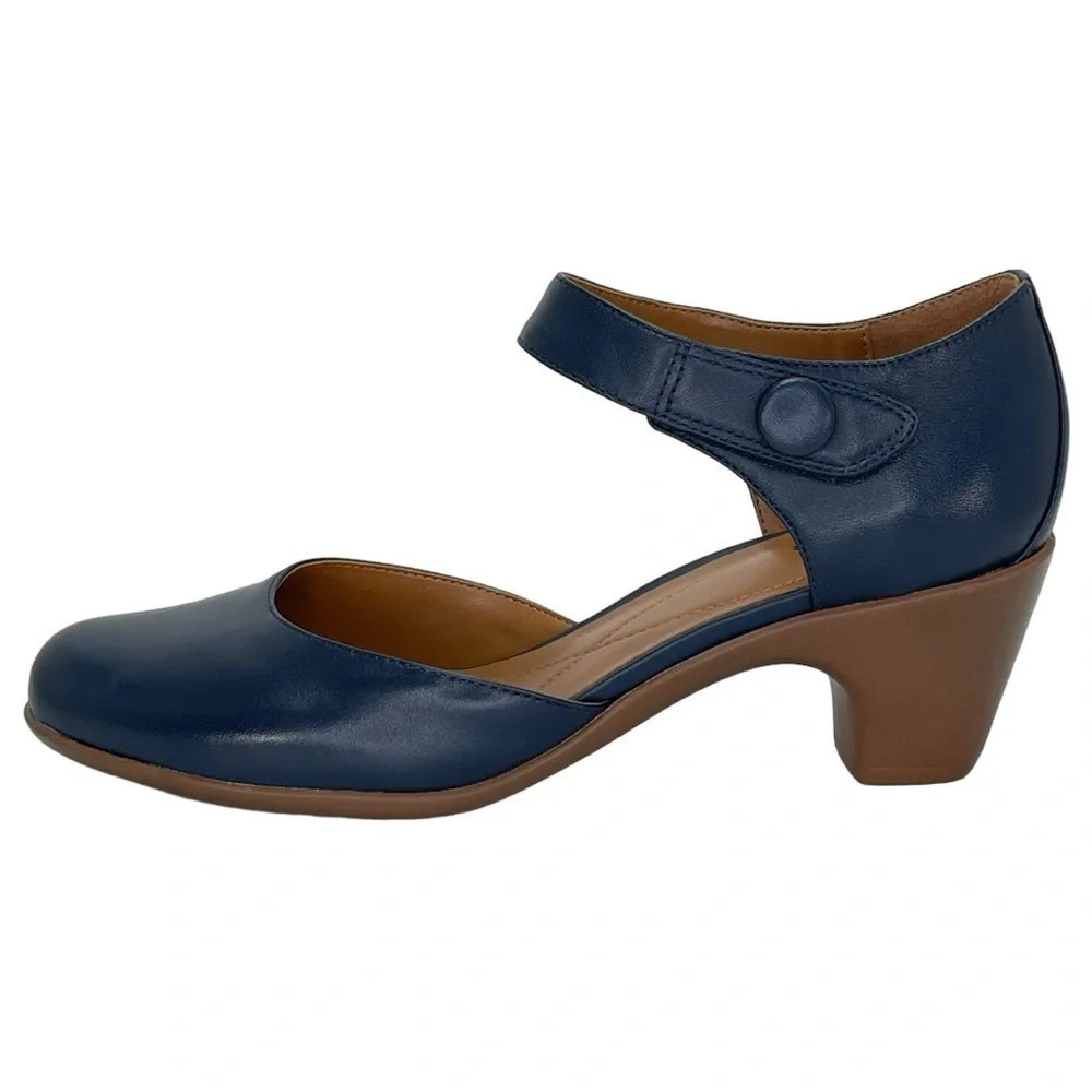 Easy Spirit Clarice Dark Blue Leather Womens Heels Size 10M - Picture 3 of 16